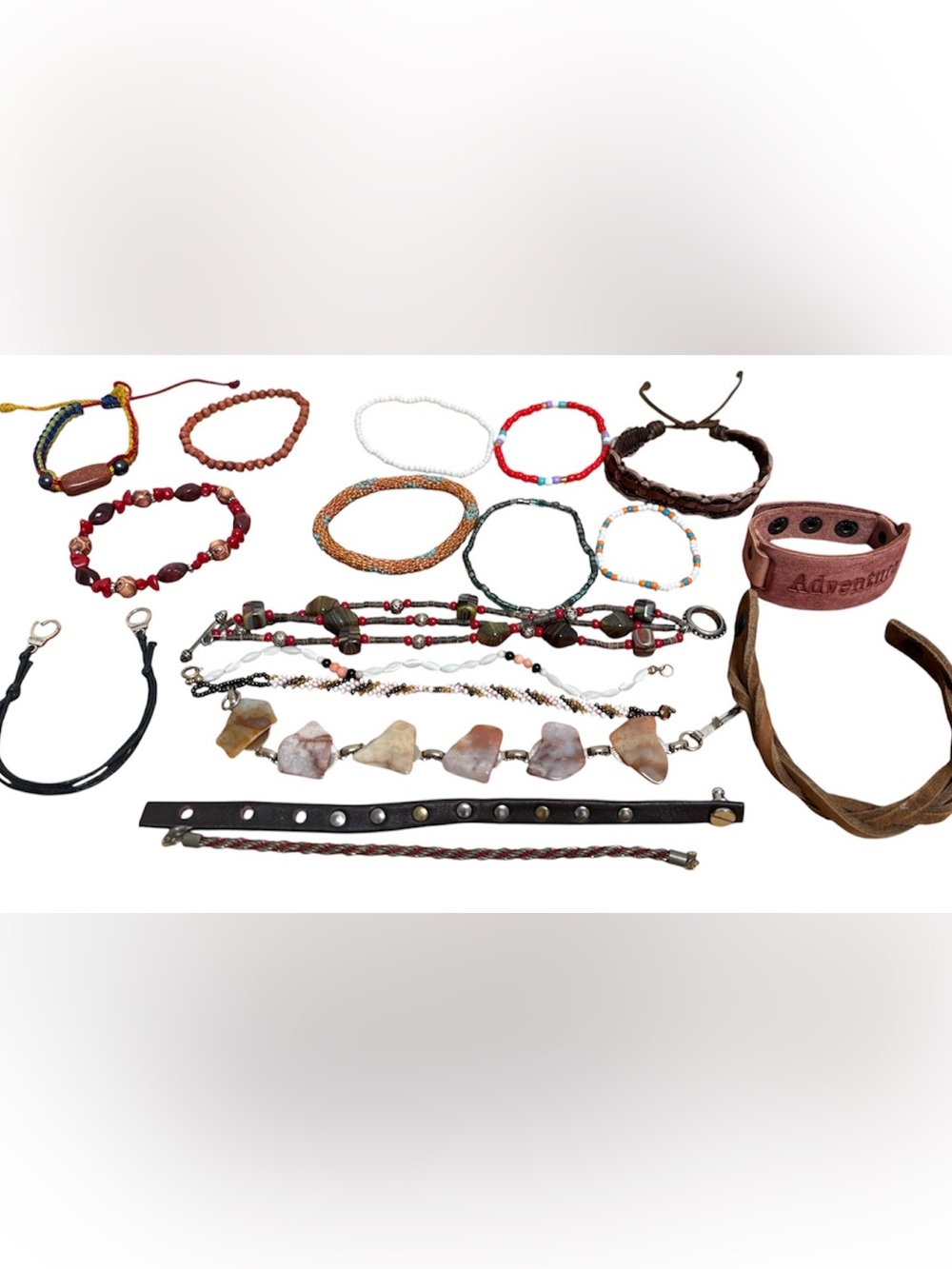 Y2K Boho Bracelet Lot of 18, Bracelet Stack